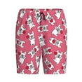 thumbnail image 1 of Lsque French Bulldog And Heart Mens Sleep Pajama Shorts,Short Pajama Pants, Cotton Ultra-Soft Knit-XX-Large, 1 of 9