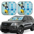 thumbnail image 1 of Lsque French Bulldog Dog in a Bathtub 2 PCS Windshield Sun Shade | CarFoldable Window Covers | Car Accessories Reflect UV for Universal Cars SUV Truck | Medium, 1 of 7