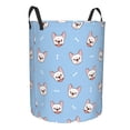thumbnail image 1 of Lsque French Bulldog Head pattern Laundry Hamper Basket, Tall Woven Rope Hamper Basket for Clothes, Lightweight Storage Basket, Collapsible Waterproof-Small, 1 of 8
