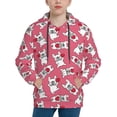 thumbnail image 1 of Lsque French Bulldog Patten Youth Hoodie Sweatshirt Pullover with Kangaroo Pocket Boys and Girls Hoodie Warm Hoodie for Kids-Medium, 1 of 6