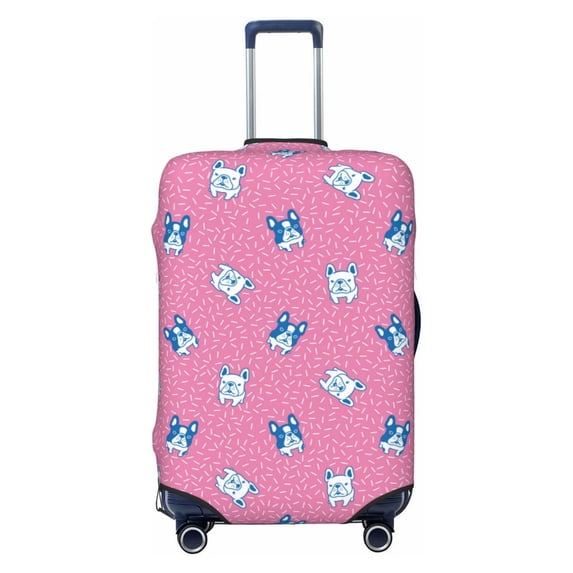 Lsque French Bulldog Printed Luggage Cover, Travel Luggage Protector,Scratch and Dirt Resistant, Fits 18-32 Inch Luggage - X-Large