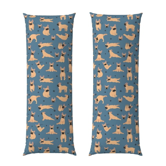 Lsque French Bulldog Yoga Body Pillow Case Cover,Ultra-Soft Microfiber Bed Pillow Cases 20x54 inches,Elegant Bedding,Breathable Durable Pillow Cover with Envelope Closure
