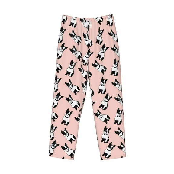 Lsque French Bulldog1 Print Men's Pajama Pants, Lounge Pant - Comfortable Home Wear,Elastic Waistband, Stylish Design-Small