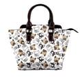 thumbnail image 1 of Lsque French Bulldog3 Pattern Leather Rivet Shoulder Bag – Elegant Genuine Leather & Microfiber PU Crossbody with Detachable Adjustable Strap, 1 of 5