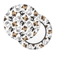 thumbnail image 1 of Lsque French Bulldog3 Round Bar chair cushion covers Velvet Fabric Premium Comfort Protects from Scratches and Stains for 14-17 Inch Chair- 13 inch, 1 of 7