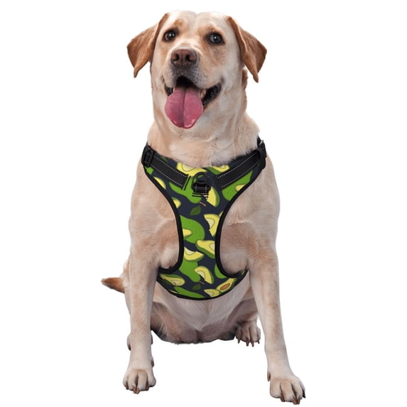 Lsque Fresh Avocado Dog Harness, No-Pull Pet Harness with 2 Leash Clips, Adjustable Soft Padded Dog Vest with Easy Control Handle for Large Dogs-X-Large