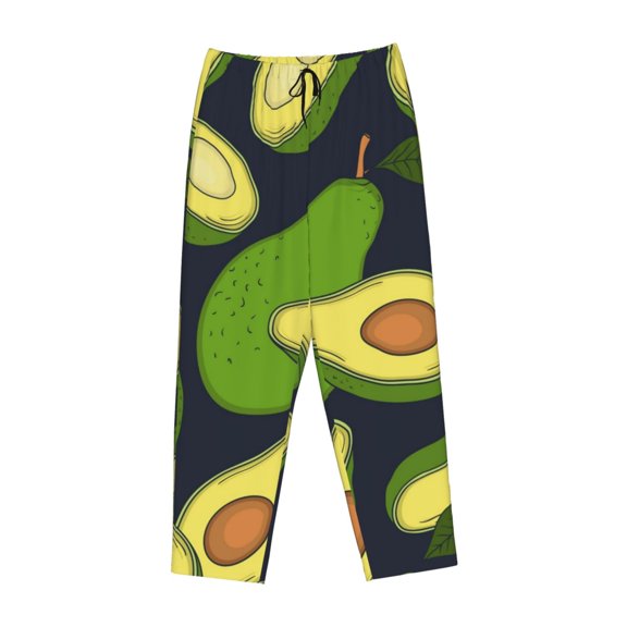 Lsque Fresh Avocado Print Women's Pajama Pants, Lounge Pant - Comfortable Home Wear,Elastic Waistband, Stylish Design-Small