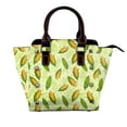 thumbnail image 1 of Lsque Fresh Corn Pattern Leather Rivet Shoulder Bag – Elegant Genuine Leather & Microfiber PU Crossbody with Detachable Adjustable Strap, 1 of 5