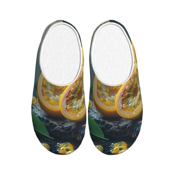 Lsque Fresh Passion Fruit Still Life Pattern Womens Comfort Cotton on Scuff With Memory Foam and Anti-skid Sole Slipper-39/40