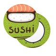thumbnail image 1 of Lsque Fresh Sushi Round Bar chair cushion covers Velvet Fabric Premium Comfort Protects from Scratches and Stains for 14-17 Inch Chair- 12 inch, 1 of 7