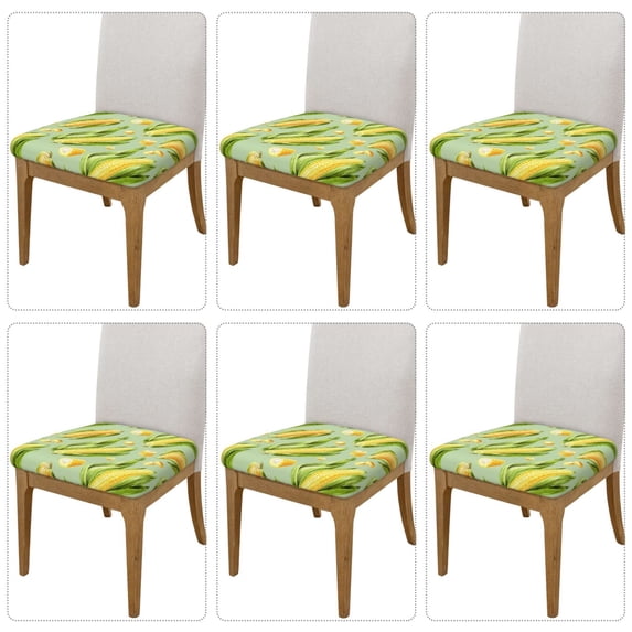 Lsque Fresh Sweet Corn Printed Square Couch Cushion Covers, Floral Sofa Cushion Covers Replacement, Stretch Couch Covers for Couch-16.9in