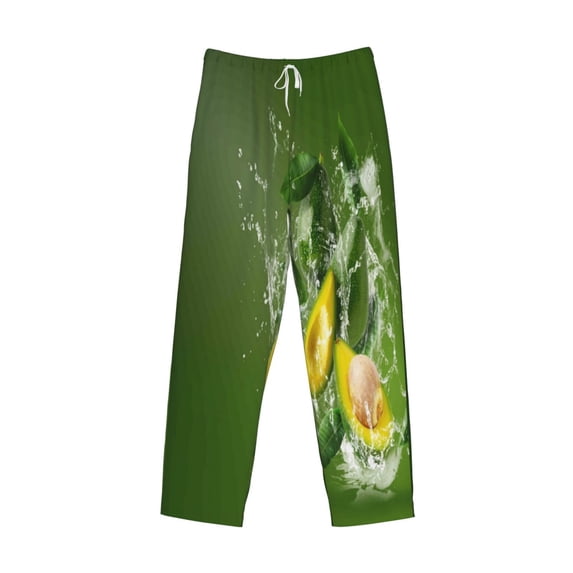 Lsque Friut Avocado Print Men's Pajama Pants, Lounge Pant - Comfortable Home Wear,Elastic Waistband, Stylish Design-Large
