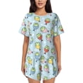thumbnail image 1 of Lsque Frog In Mermaid Women's Short-Sleeved Pajama Set - 2 Piece Soft and Lightweight Sleepwear Set-Large, 1 of 9