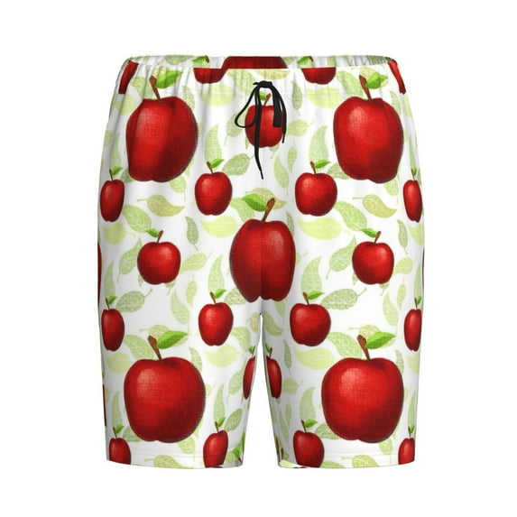 Lsque Fruit Apples Mens Sleep Pajama Shorts,Short Pajama Pants, Cotton Ultra-Soft Knit-4X-Large