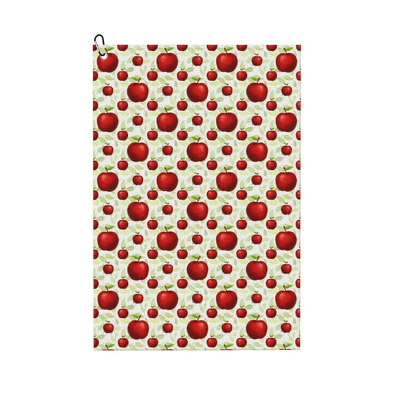 Lsque Fruit Apples Premium Golf Towel - Ultra Absorbent and Quick Drying Microfiber Towel with Carabiner - Gift for Men -24" X 16"
