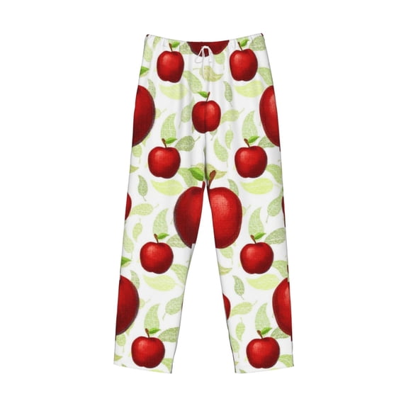 Lsque Fruit Apples Print Men's Pajama Pants, Lounge Pant - Comfortable Home Wear,Elastic Waistband, Stylish Design-Medium