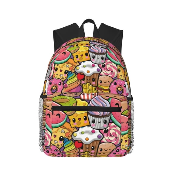 Lsque Fruit-Flavored Ice-Cream Classic Casual Backpack - Large Capacity Water-Resistant Backpack for School, Work, Travel, and Outdoor Activities