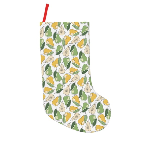 Lsque Fruit Pears Pattern 18 Inch Christmas Stockings, Festive Holiday Stocking for Christmas Decorations Holiday Decor