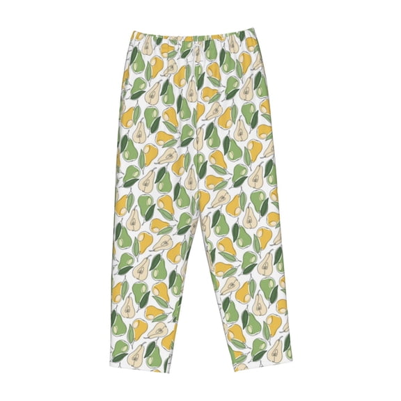 Lsque Fruit Pears Print Women's Pajama Pants, Lounge Pant - Comfortable Home Wear,Elastic Waistband, Stylish Design-Small