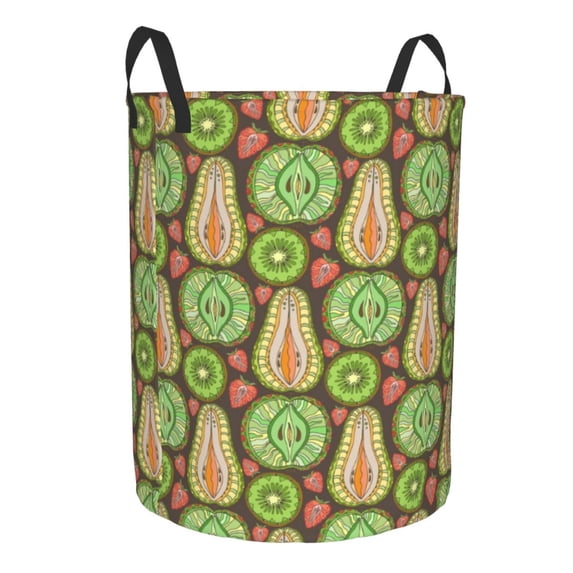 Lsque Fruits 1 pattern Laundry Hamper Basket, Tall Woven Rope Hamper Basket for Clothes, Lightweight Storage Basket, Collapsible Waterproof-Medium