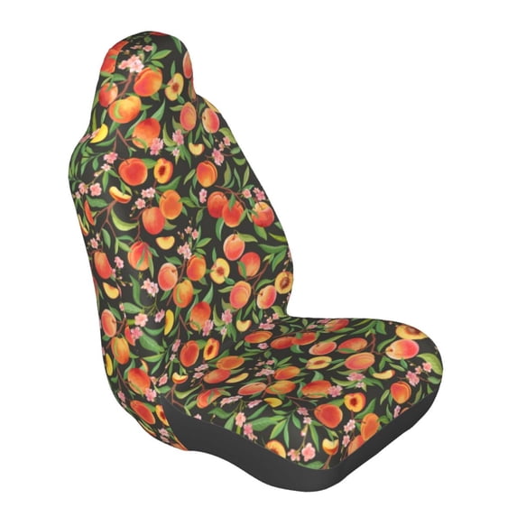 Lsque Fruits Peach Pattern Car Seat Covers for Front Seats , Waterproof Seat Covers for Cars, Sporty Front Seat Covers,Car Seat Cover Protector Front Seats