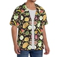 thumbnail image 1 of Lsque Fruits print Men's Cuban Collar Short Sleeve Shirt Summer Beachwear Casual Button Down Fashionable Vacation Leisure Shirt-4X-Large, 1 of 7