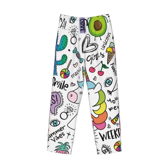 Lsque Fun Animal with Unicorn Print Men's Pajama Pants, Lounge Pant - Comfortable Home Wear,Elastic Waistband, Stylish Design-X-Large
