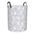 thumbnail image 1 of Lsque Fun Rabbit pattern Laundry Hamper Basket, Tall Woven Rope Hamper Basket for Clothes, Lightweight Storage Basket, Collapsible Waterproof-Small, 1 of 8