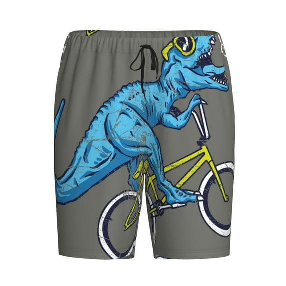 Lsque Fun Riding Dinosaur Mens Sleep Pajama Shorts,Short Pajama Pants, Cotton Ultra-Soft Knit-Small