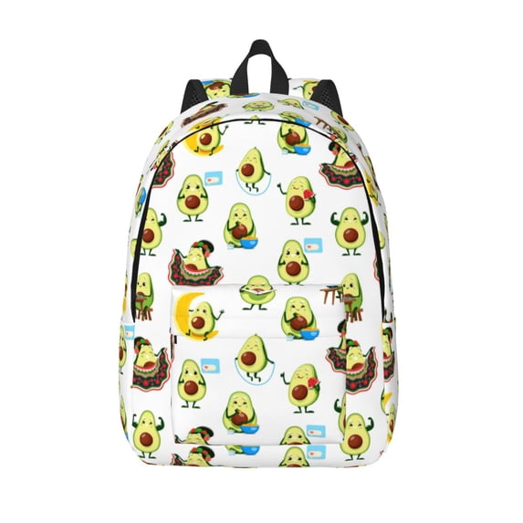 Lsque Funny Avocado In Mexican Clothes Pattern Canvas Daypack, Durable Backpack, High-quality Versatile Backpack,Vintage Compact Backpack-Small