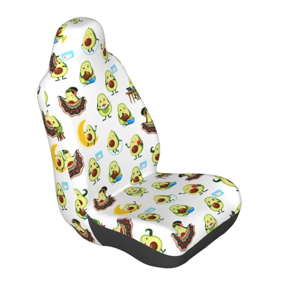 Lsque Funny Avocado In Mexican Clothes Pattern Car Seat Covers for Front Seats , Waterproof Seat Covers for Cars, Sporty Front Seat Covers,Car Seat Cover Protector Front Seats