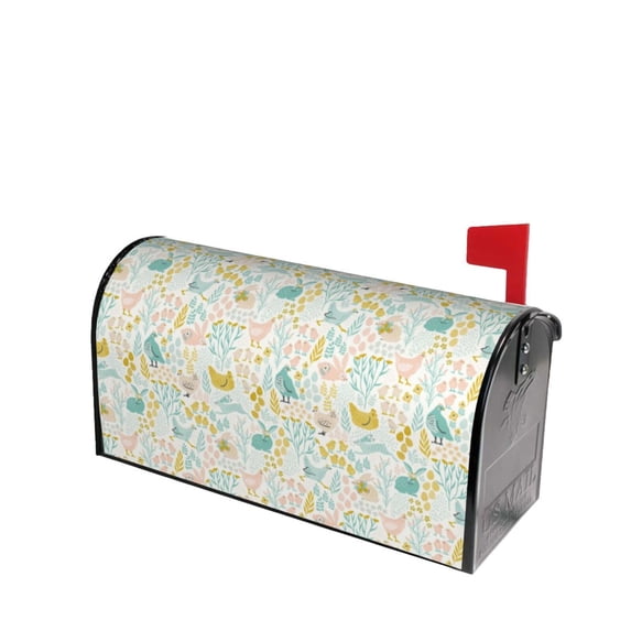 Lsque Funny Chicken Mailbox Cover Standard Size ,Magnetic Mailbox Covers Post Wraps Letter Box Cover -21x18 in