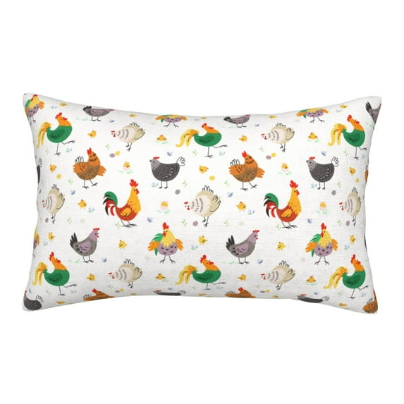 Lsque Funny Chicken Pattern Pillow Case – Soft & Cozy Throw Pillow Cover, Hypoallergenic Cushion Case for Sleeping Women with Envelope Closure-14"x20"