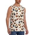thumbnail image 1 of Lsque Funny Chicken Print Men's Cotton Blend Sleeveless Muscle Shirts (S-3XL)- Moisture Wicking, Odor Protection, UPF 30+,XX-Large, 1 of 8