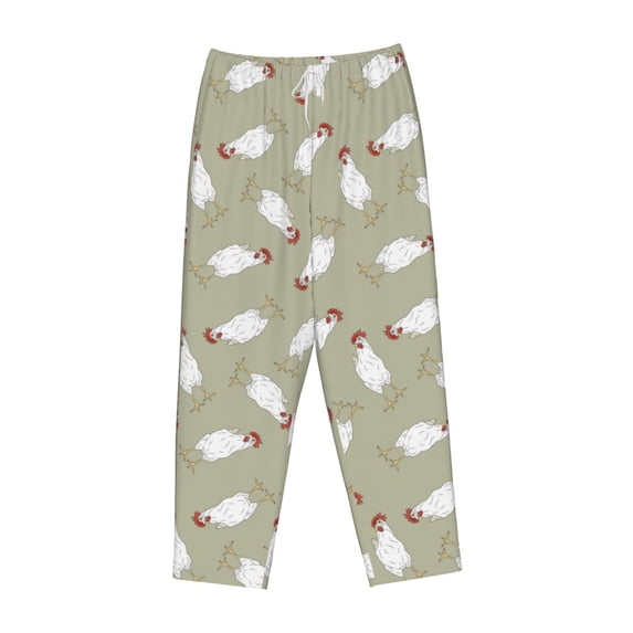 Lsque Funny Chicken Print Women's Pajama Pants, Lounge Pant - Comfortable Home Wear,Elastic Waistband, Stylish Design-XX-Large