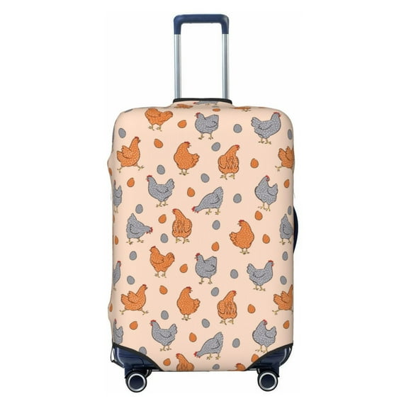 Lsque Funny Chicken Printed Luggage Cover, Travel Luggage Protector,Scratch and Dirt Resistant, Fits 18-32 Inch Luggage - Large