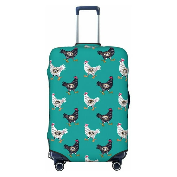 Lsque Funny Chicken Printed Luggage Cover, Travel Luggage Protector,Scratch and Dirt Resistant, Fits 18-32 Inch Luggage - X-Large
