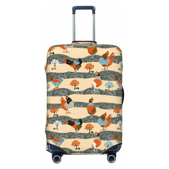 Lsque Funny Chicken Printed Luggage Cover, Travel Luggage Protector,Scratch and Dirt Resistant, Fits 18-32 Inch Luggage -