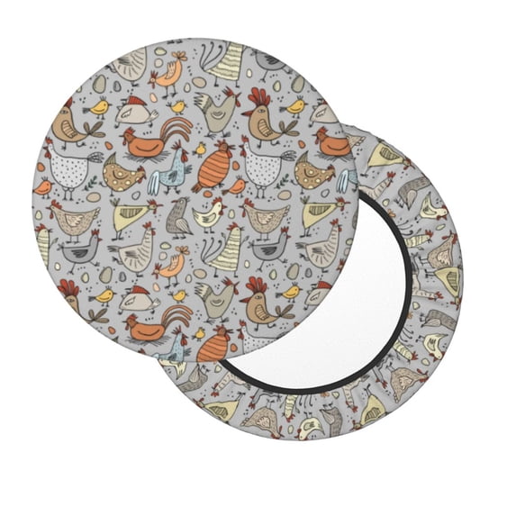 Lsque Funny Chicken Round Bar chair cushion covers Velvet Fabric Premium Comfort Protects from Scratches and Stains for 14-17 Inch Chair- 13 inch