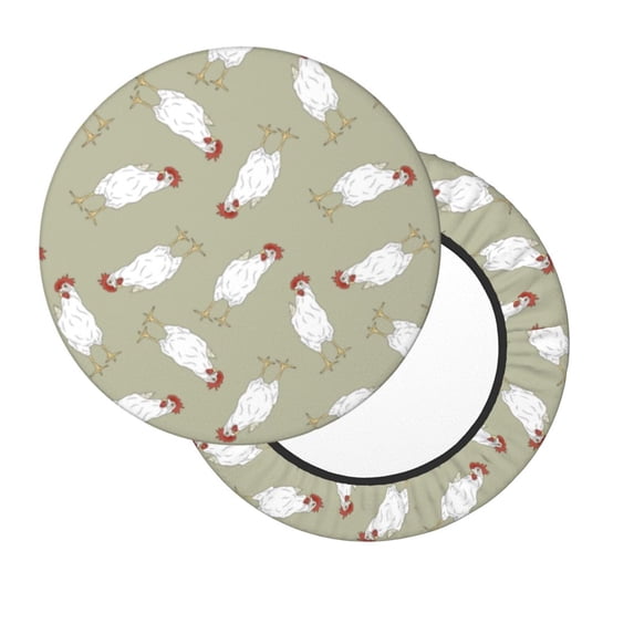 Lsque Funny Chicken Round Bar chair cushion covers Velvet Fabric Premium Comfort Protects from Scratches and Stains for 14-17 Inch Chair- 14 inch