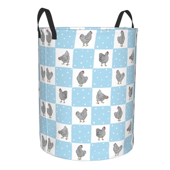 Lsque Funny Chicken pattern Laundry Hamper Basket, Tall Woven Rope Hamper Basket for Clothes, Lightweight Storage Basket, Collapsible Waterproof-Medium