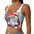 thumbnail image 1 of Lsque Funny Christmas Gnome Printed Women'S Sports Bra, Compression, Moisture Wicking, High-Impact Sports Bra For Women,Supportive sports bra-Small, 1 of 9