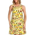 thumbnail image 1 of Lsque Funny Construction Vehicles Pattern Summer Dresses for Women – Sleeveless T-Shirt Swing Sundress, Perfect for the Beach and Casual Days, 1 of 7