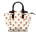 thumbnail image 1 of Lsque Funny Corgi Pattern Leather Rivet Shoulder Bag – Elegant Genuine Leather & Microfiber PU Crossbody with Detachable Adjustable Strap, 1 of 5