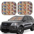 thumbnail image 1 of Lsque Funny Dogs Family 2 PCS Windshield Sun Shade | CarFoldable Window Covers | Car Accessories Reflect UV for Universal Cars SUV Truck | Large, 1 of 7