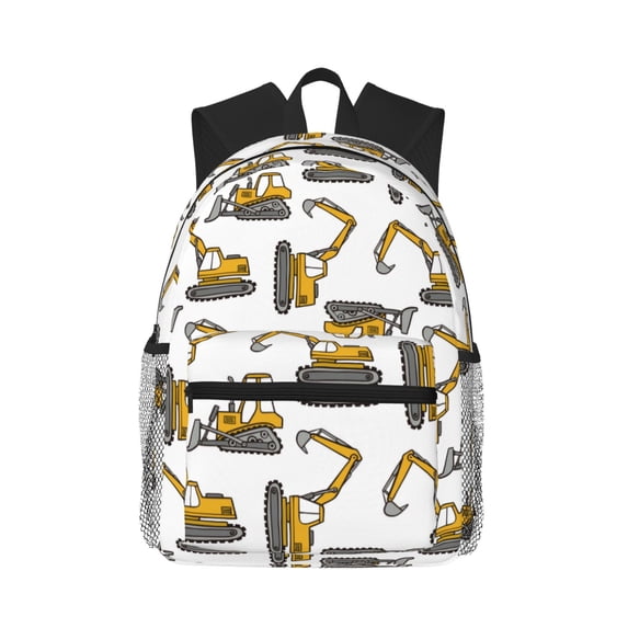 Lsque Funny Excavator Classic Casual Backpack - Large Capacity Water-Resistant Backpack for School, Work, Travel, and Outdoor Activities