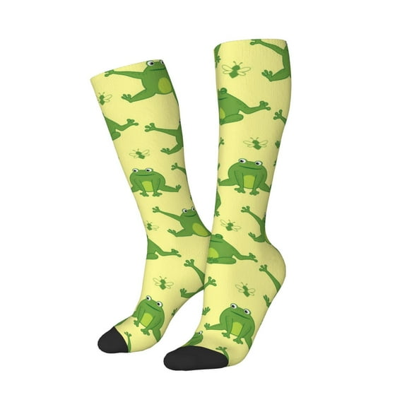 Lsque Funny Frogs Printed Crew Socks Men's Women's LightWeight Thin Casual Calf Socks ,Knee High Socks,Cotton Socks