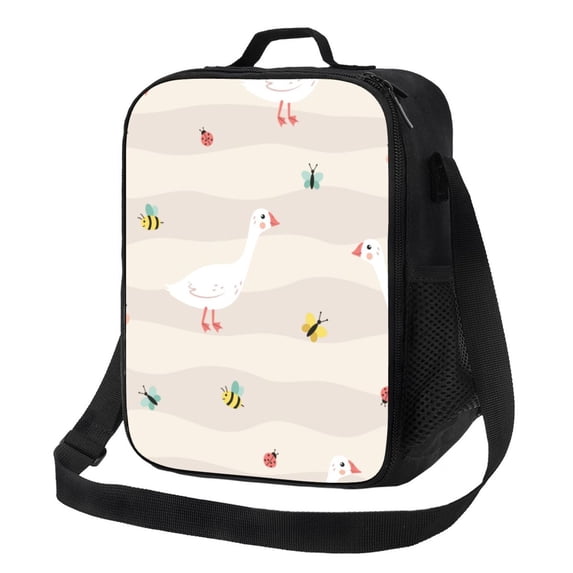 Lsque Funny Goose1 Lunch Bag Lunch Box for Women Men Reusable Insulated Lunch Tote Bag,Leakproof Thermal Cooler Sack Food Handbags Case High Capacity