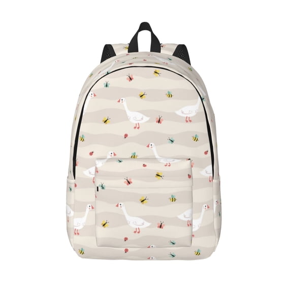 Lsque Funny Goose1 Pattern Canvas Daypack, Durable Backpack, High-quality Versatile Backpack,Vintage Compact Backpack-Medium