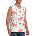thumbnail image 1 of Lsque Funny Little Pigs Print Men's Cotton Blend Sleeveless Muscle Shirts (S-3XL)- Moisture Wicking, Odor Protection, UPF 30+,3X-Large, 1 of 8